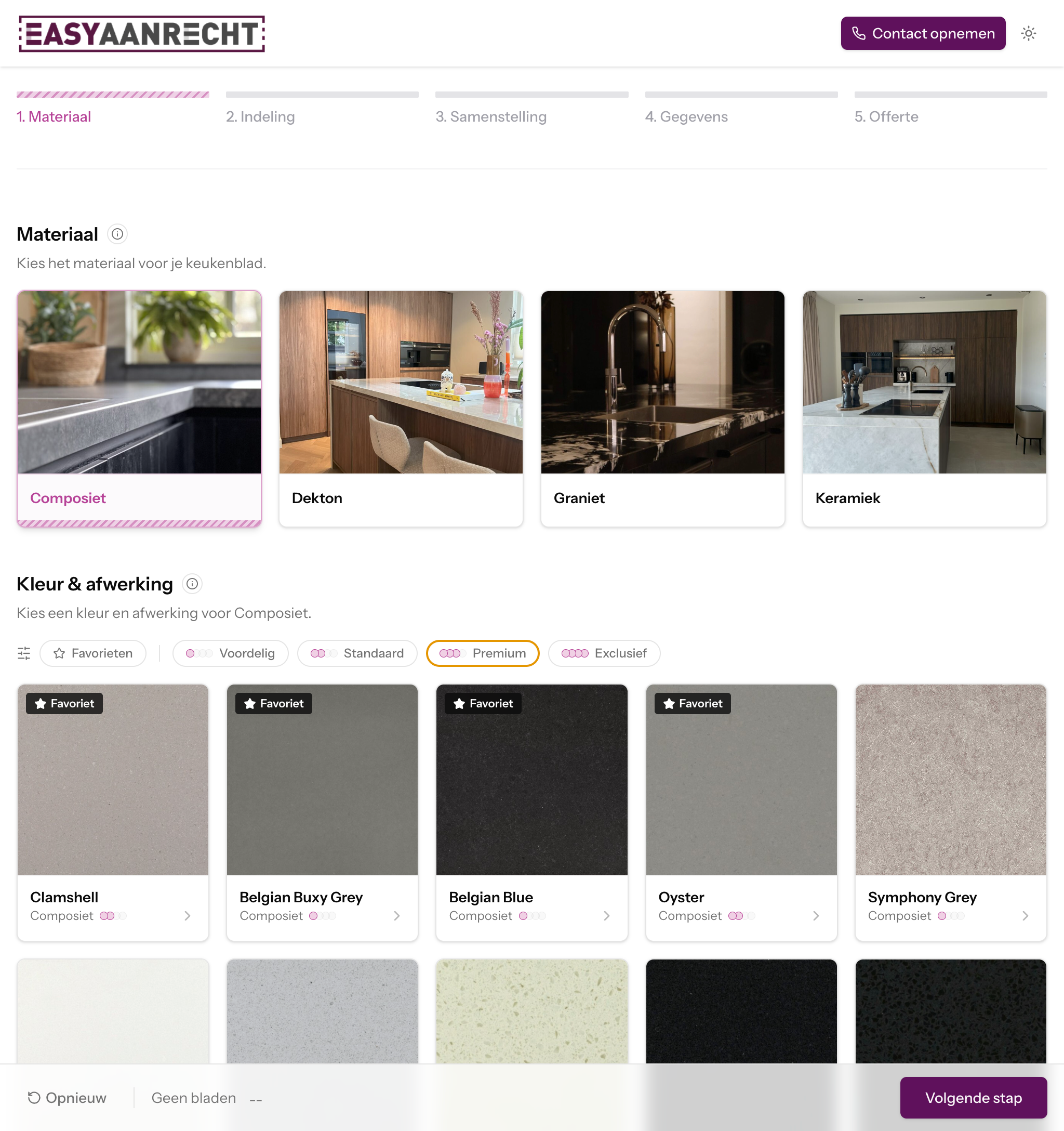 Materiaal & kleurselectie